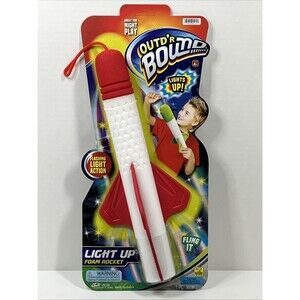 Flashing Light Up Foam Slingshot Rocket Outdoor Fun Green